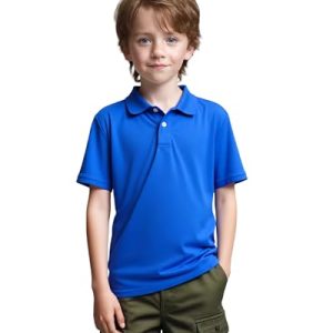 1 or 4 Pack Boys Mesh Athletic Polo Shirt Quick Dry Golf Moisture Wicking Active Short Sleeve for Youth