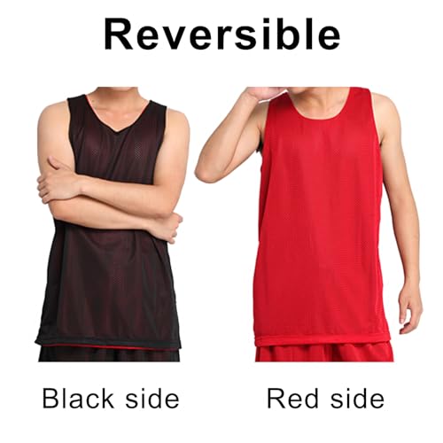415pQWR0f5L.jpg Reversible Basketball Jerseys Men's Tank Top Mesh Tank Lacrosse Jersey for Adult Youth