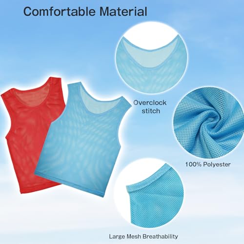 416bhC4ZKhL.jpg Pinnies Team Practice Vests for Child Youth Teen Adult,Mesh Scrimmage Jersey for Soccer Football Basketball
