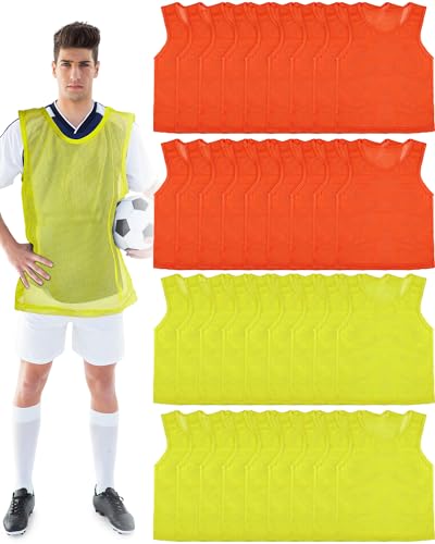 36 Pcs Adult Pinnies Scrimmage Vests Youth Pinnies Team Practice Jerseys for Sports Soccer Football Basketball Practice