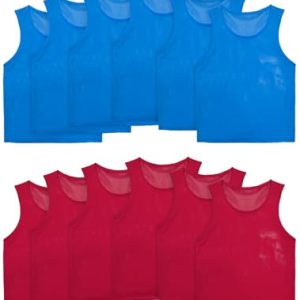 Pinnies Set of 12/24 Scrimmage Vests, Team Practice Sports for Child Youth/Adult, Lightweight Basketball Jersey