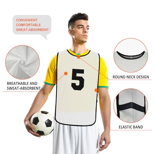 41BtZK3aL1L.jpg Mesh Scrimmage Team Practice Vests Pinnies Jerseys for Children Youth Teen & Adult for Sports(12 Jerseys)