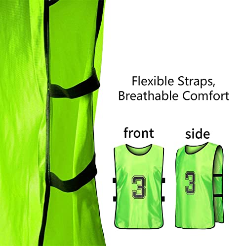24 Pcs Soccer Practice Vest, Lightweight Numbered Soccer Team Pennies Soccer Lacrosse Training Sport Supplies Scrimmage Vests