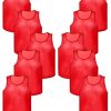 12 Pack Pro Training Pinnies for Youth & Adult Mesh High-Vis Scrimmage Vests for Soccer, Basketball, Volleyball Teams