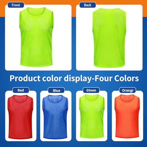 41OPY22dThL.jpg Soccer Pinnies Youth with Numbers Scrimmage Team Practice Vests Pennies Jerseys for Basketball Soccer Football Bibs