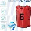 24 Pcs Numbered Practice Vests Scrimmage Soccer Pinnies Traning Jerseys Team Sports Bibsfor Youth and Adult(Large)