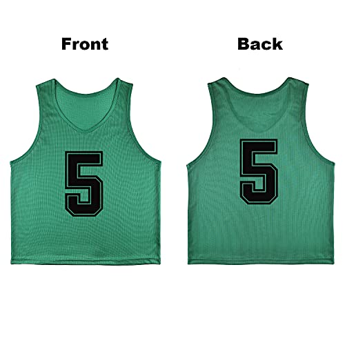 12 Pack Numbered（1-12） Scrimmage Vests/Sport Pinnies/Training Bibs For Basketball,Soccer, Volleyball and Baseball