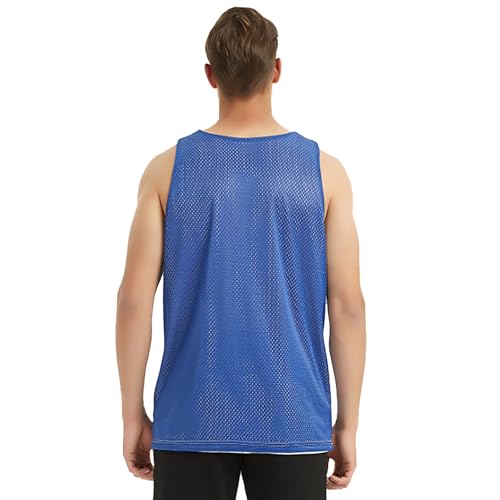 41UqT5hjMkL.jpg Reversible Basketball Jerseys Men's Tank Top Mesh Tank Lacrosse Jersey for Adult Youth