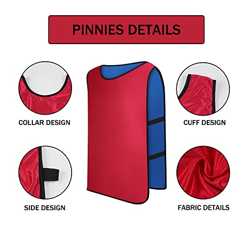 41UwjXc8SjL.jpg 12 Pack Reversible Numbered Pinnies, Double Sided Scrimmage Vest,Team Practice Jerseys for Kids and Adult