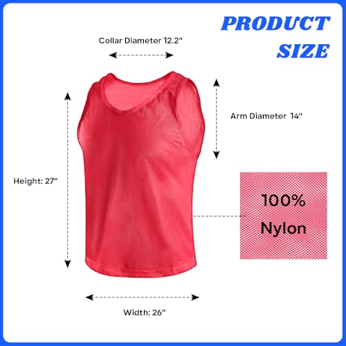 41WzSBOc9ML.jpg Scrimmage Vests, Team Practice Jersey, Set of 12, Training Pinnies for Basketball Soccer Football