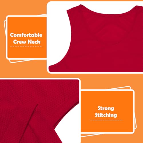6 Pack Pinnies for Adult/Youth/Kids, Sports Pennies for Soccer Basketball Football Team, Scrimmage Practice Jerseys