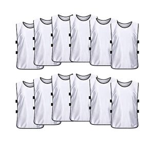 12 Pack Scrimmage Training Vest, Sports Pinnies, Practice Jerseys, Practice Vest for Adult Youth Kids.