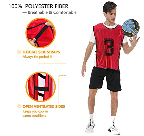 24 Pcs Soccer Practice Vest, Lightweight Numbered Soccer Team Pennies Soccer Lacrosse Training Sport Supplies Scrimmage Vests