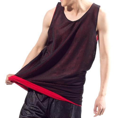 41q7yMGGtZL.jpg Reversible Basketball Jerseys Men's Tank Top Mesh Tank Lacrosse Jersey for Adult Youth