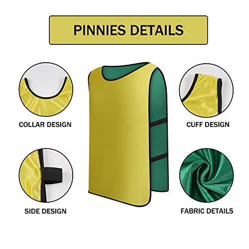 41tm-updI7L.jpg 12 Pack Reversible Numbered Pinnies, Double Sided Scrimmage Vest,Team Practice Jerseys for Kids and Adult
