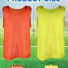 36 Pcs Adult Pinnies Scrimmage Vests Youth Pinnies Team Practice Jerseys for Sports Soccer Football Basketball Practice