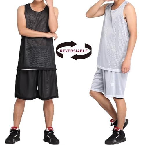 41wid8vC73L.jpg Men's Reversible Basketball Jersey Blank Mensh Jersey Team Uniform Custom Basketball Shirts XS-XXL