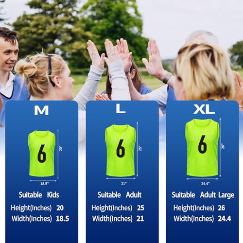 51-3x8e7B3L.jpg Soccer Pinnies Youth with Numbers Scrimmage Team Practice Vests Pennies Jerseys for Basketball Soccer Football Bibs
