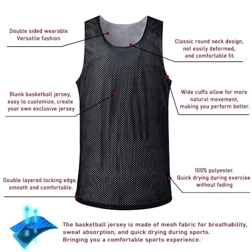 512MpfbGgOL.jpg Men's Reversible Basketball Jersey Blank Mensh Jersey Team Uniform Custom Basketball Shirts XS-XXL