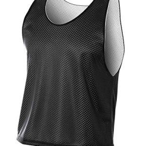 51BY1xyhlUL.jpg Drop Ship Adult Lacrosse Reversible Mesh Practice Jersey, XL, Black/White
