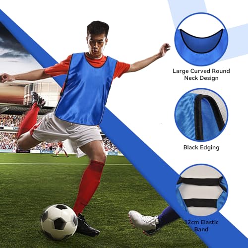6 Pack Basketball Jersey, Polyester Soccer Training Vest Water Absorption Scrimmage Team Vests for Adult Kids