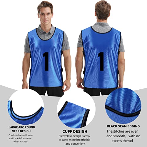 51E146VF48L.jpg 24Pack pinnies Soccer Vests Youth Scrimmage Basketball Team Practice Jerseys for Kids Adult Sports Football Pennies