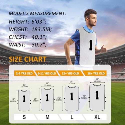 51EJ-OzHmuL.jpg Mesh Scrimmage Team Practice Vests Pinnies Jerseys for Children Youth Teen & Adult for Sports(12 Jerseys)