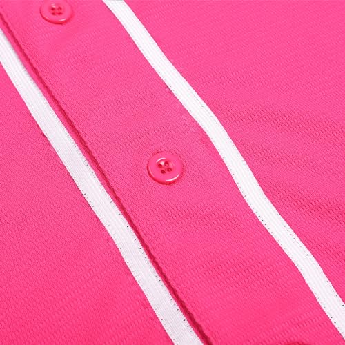 51HGxYNApEL.jpg Blank Baseball Jersey for Men Women Full Button Up Short Sleeves Shirts Hip Hop Hipster Sports Uniforms