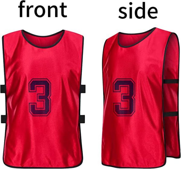 24 Pcs Soccer Practice Vest, Lightweight Numbered Soccer Team Pennies Soccer Lacrosse Training Sport Supplies Scrimmage Vests