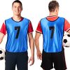 24 Pcs Sports Pinnies Soccer Scrimmage Practice Vests Numbered Soccer Team Pennies with Belt for Adult