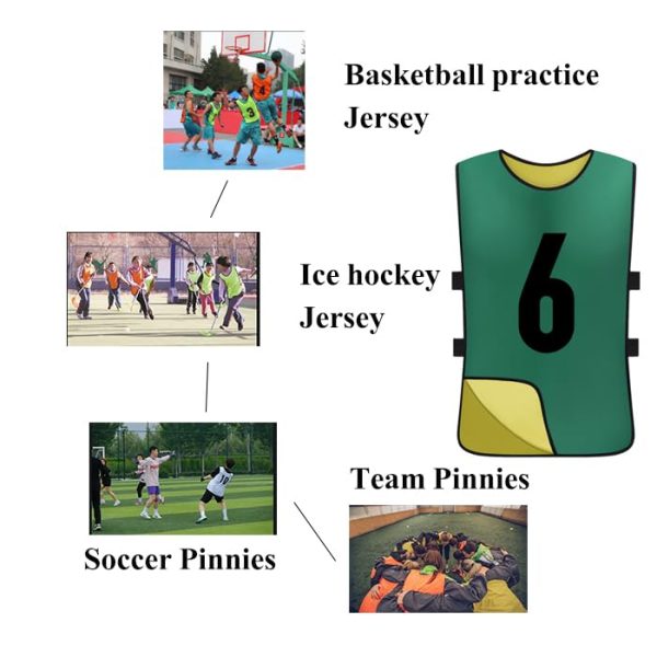 51RnpssP0mL.jpg 12 Pack Reversible Numbered Pinnies, Double Sided Scrimmage Vest,Team Practice Jerseys for Kids and Adult