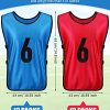 24 Pcs Sports Pinnies Soccer Scrimmage Practice Vests Numbered Soccer Team Pennies with Belt for Adult