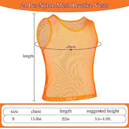 24 Pcs Youth Pinnies Kids Penny Jersey Scrimmage Vest Basketball Practice Jersey Soccer Vests for Youth Kids