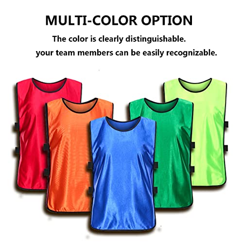 12 Pieces Soccer Pinnies Scrimmage Vest Team Practice Jerseys Sports Pinnies With Free Carry Bag