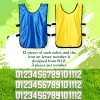 24 Pcs Pinnies Scrimmage Vests and 48 Pieces Iron on Numbers Team Practice Jersey Soccer Basketball Bibs Training Vest Sports