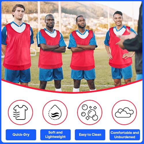 51da5WBs63L.jpg Scrimmage Vests, Team Practice Jersey, Set of 12, Training Pinnies for Basketball Soccer Football