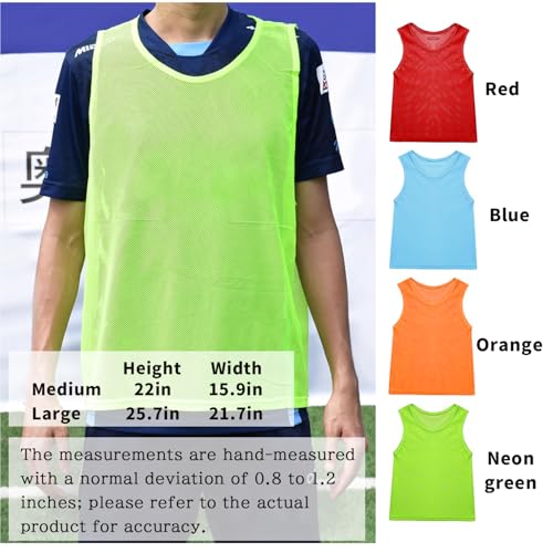 51ekHt5PL1L.jpg Pinnies Team Practice Vests for Child Youth Teen Adult,Mesh Scrimmage Jersey for Soccer Football Basketball