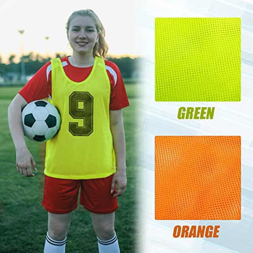24 Pack Nylon Mesh Scrimmage Team Practice Vests Pinnies Jerseys Train Vest for Adult Sport Basketball Soccer Football