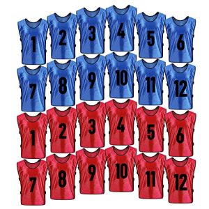 24Pack pinnies Soccer Vests Youth Scrimmage Basketball Team Practice Jerseys for Kids Adult Sports Football Pennies