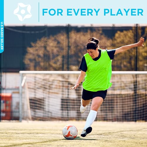 Scrimmage Vest Pinnies 12pk in Red and Blue – Youth, Teens and Adult Sizes – Nylon Mesh Jerseys for Any Sport