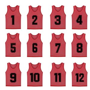 Numbered Scrimmage Training Vest - Soccer, Pinnies - Practice Jersey Pennies for Kids,Youth and Adults