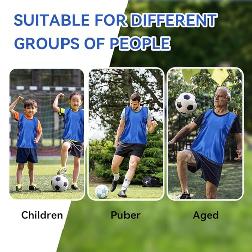 6 Pack Basketball Jersey, Polyester Soccer Training Vest Water Absorption Scrimmage Team Vests for Adult Kids
