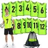 Scrimmage Training Vest (12 Pack) Team Sports Pinnies Jerseys for Adult Youth Soccer Bibs Numbered Practice Jerseys