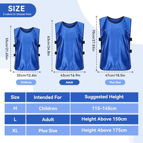 6 Pack Basketball Jersey, Polyester Soccer Training Vest Water Absorption Scrimmage Team Vests for Adult Kids