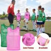 24 Pack Nylon Mesh Scrimmage Team Practice Vests Pinnies Jerseys Train Vest for Adult Sport Basketball Soccer Football