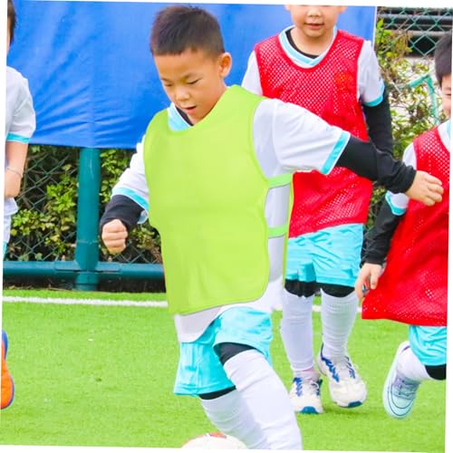 2PCS Youth Sports Practice Vests for Kids Breathable Mesh Team Pinnies for Soccer and Basketball Training Lightweight Uniforms